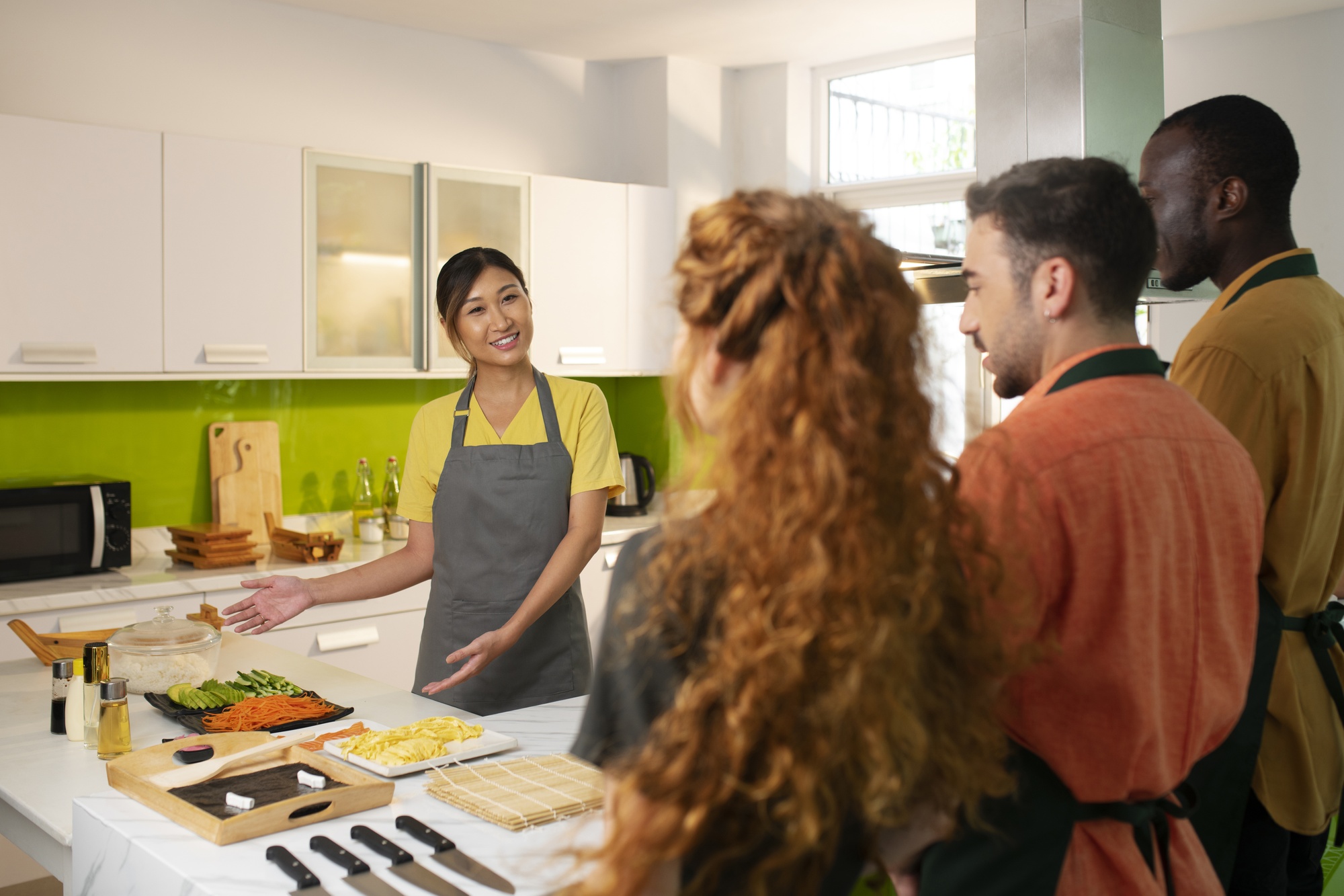 Sala cucina per corsi con attrezzatura